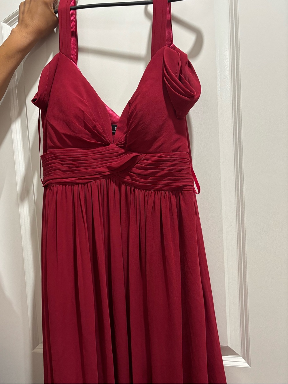 Lulu's Fuchsia Sleeveless Twist-Front Chiffon Dress
